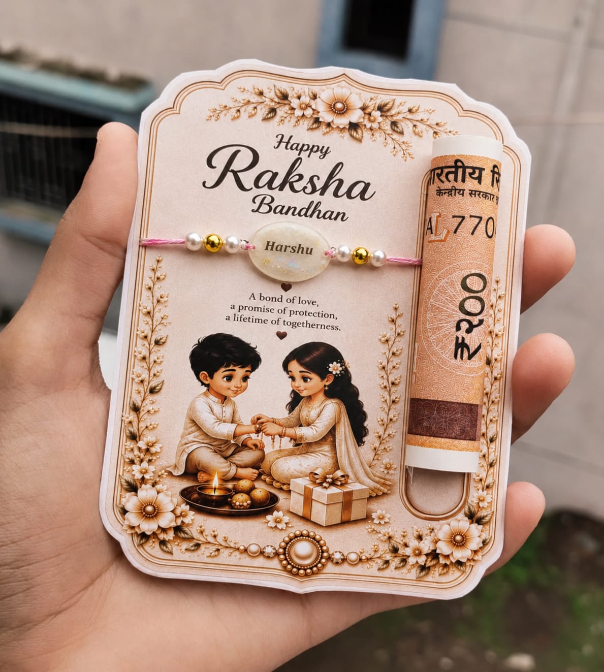 Rakhi with Greeting Card  Raksha Bandhan Special
